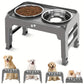 Gamelle surélevée ajustable avec double bol inox pour chien