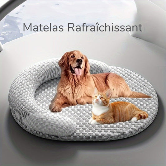 Matelas Rafraîchissant Ovale pour Chien et Chat– Fibres Techniques Respirantes