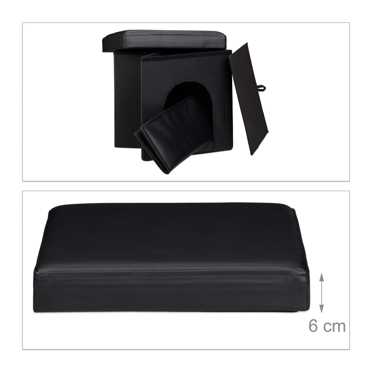 Pouf pour chien noir — taille unique