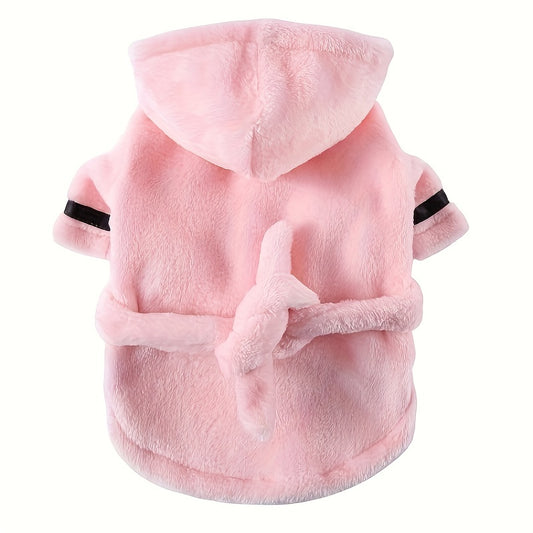 Peignoir de Bain pour Chien Rose en Tissu Absorbant