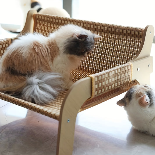 Canapé en rotin naturel pour petit chien ou chat