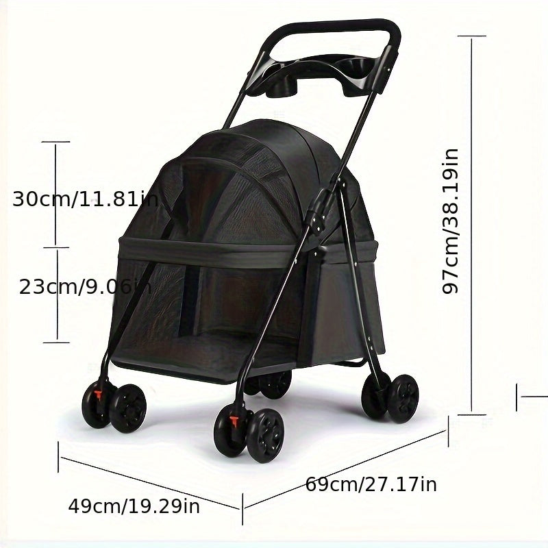 Poussette Convertible Premium pour Chats et Petits Chiens
