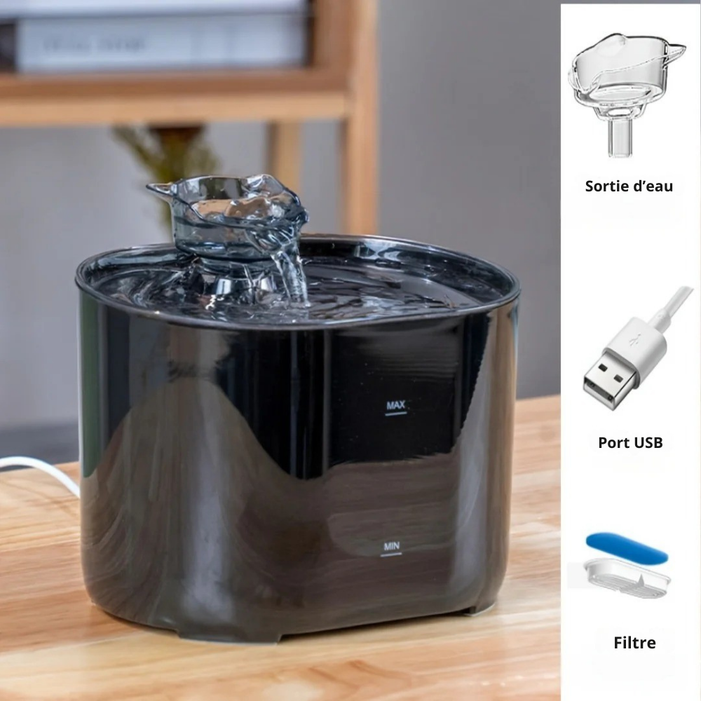 Fontaine à eau 2.2L USB pour chat & petit chien