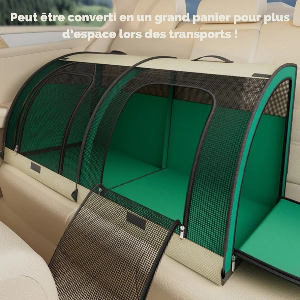 Maison Double Pliable avec Bac à Litière intégré