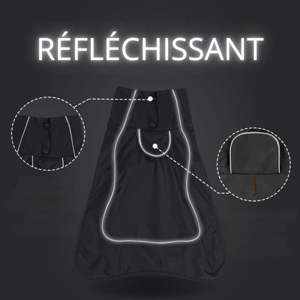 Manteau Imperméable Ajustable pour Chiens avec Col Haut
