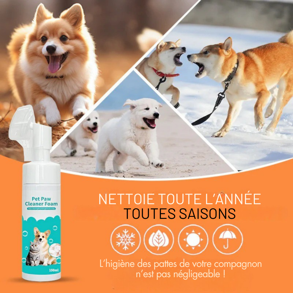 Mousse Nettoyante Sans Rinçage pour Pattes d’Animaux