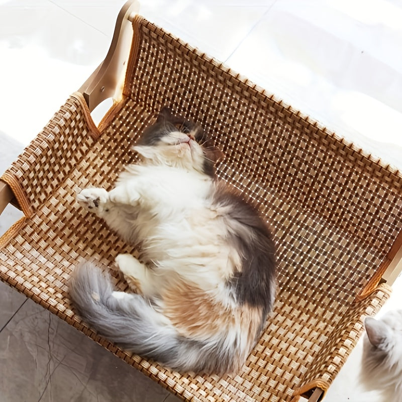 Canapé en rotin naturel pour petit chien ou chat