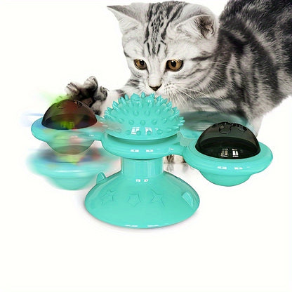 Jouet interactif pour chat en forme de moulin à vent