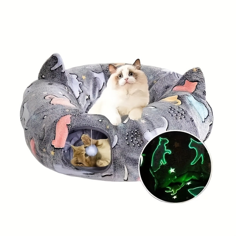 Tunnel et Panier Douillet pour Chats en Peluche