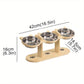 Station d’Alimentation Élevée Triple pour Chats – Bois & Inox