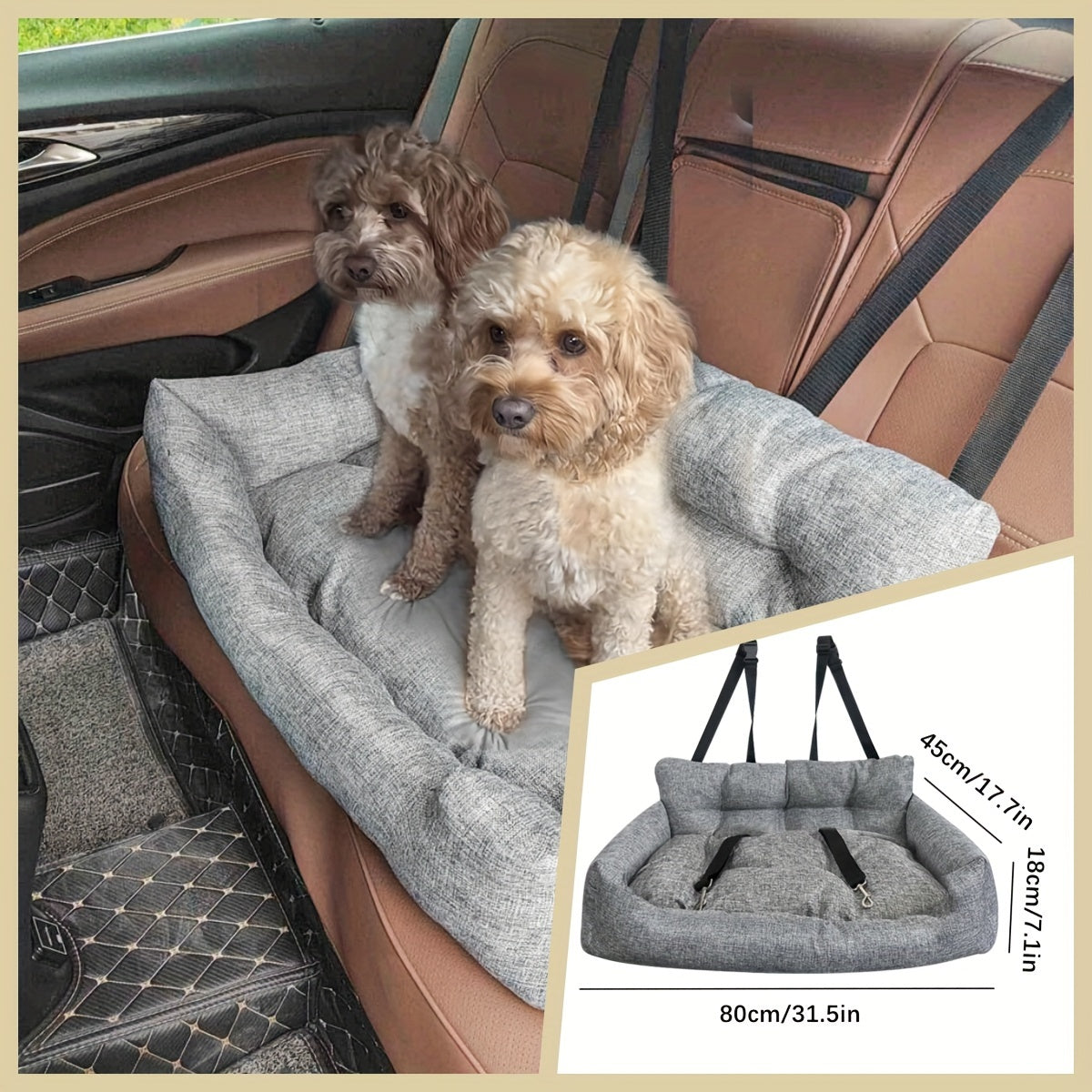 Siège auto et lit de voyage 2-en-1 pour Chien