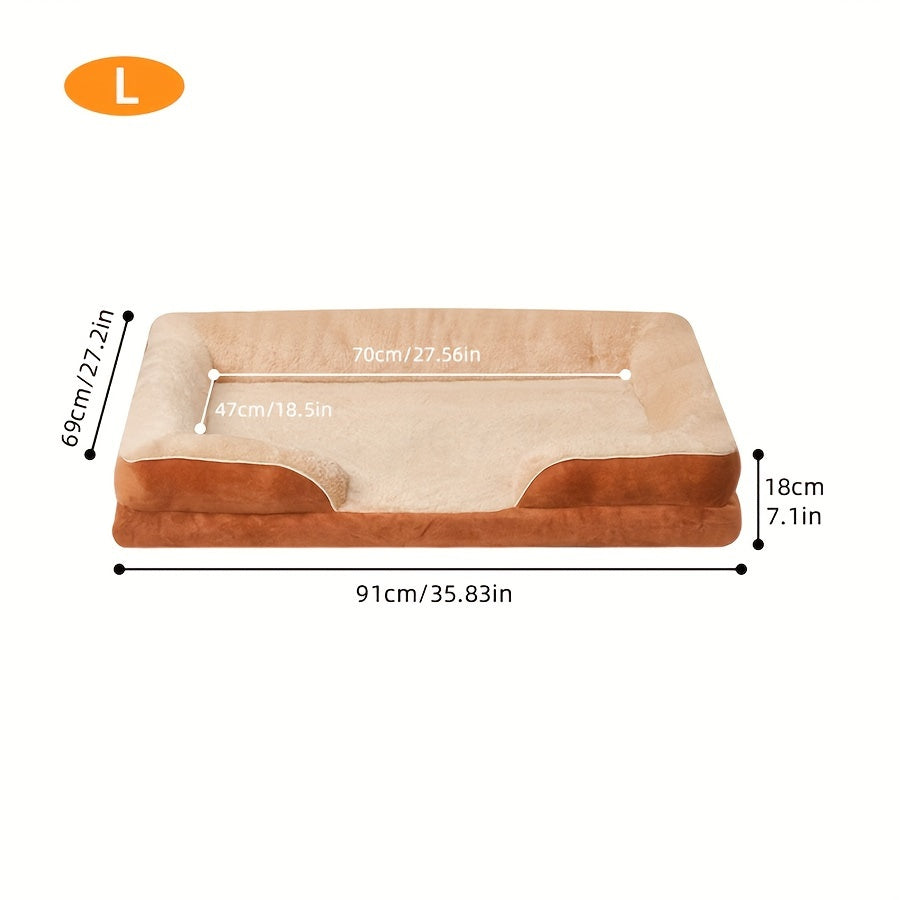 Lit Orthopédique Gris à Mousse pour Chien – Antidérapant & Déhoussable