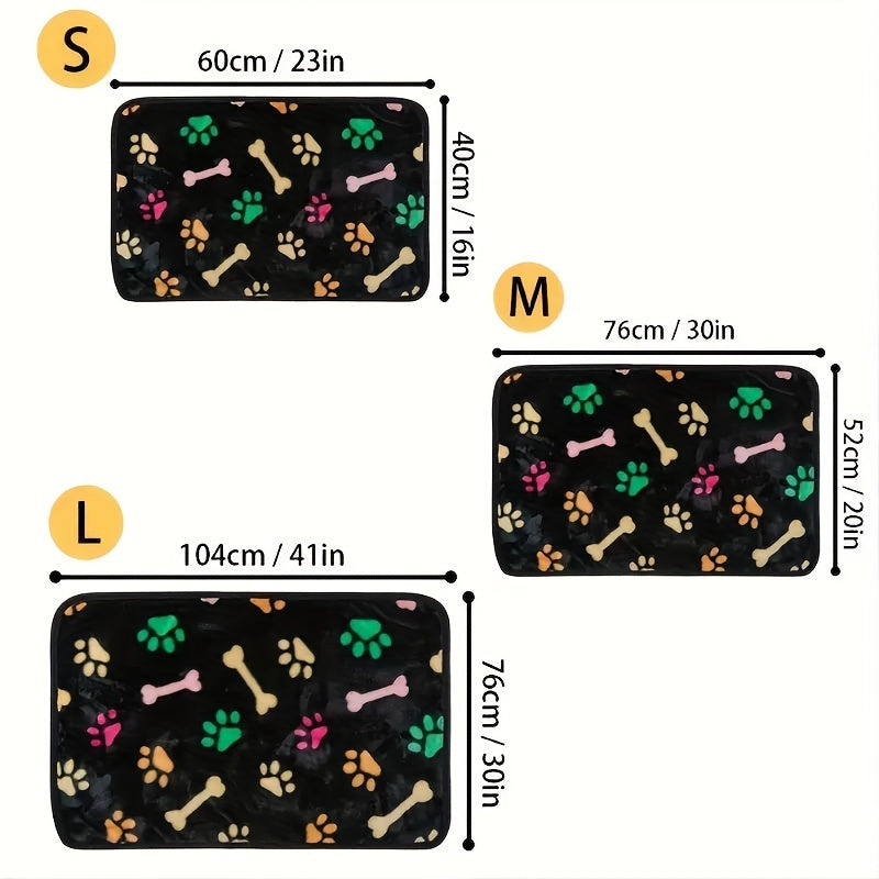 Couverture Polaire Noire à Motif Os & Pattes pour Animaux