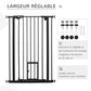 Barrière Sécurité Animaux en Acier Noir – 104x4 à 80 cm