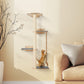 Arbre à Chat Mural 4 Niveaux en Bois avec Plateformes et Corde