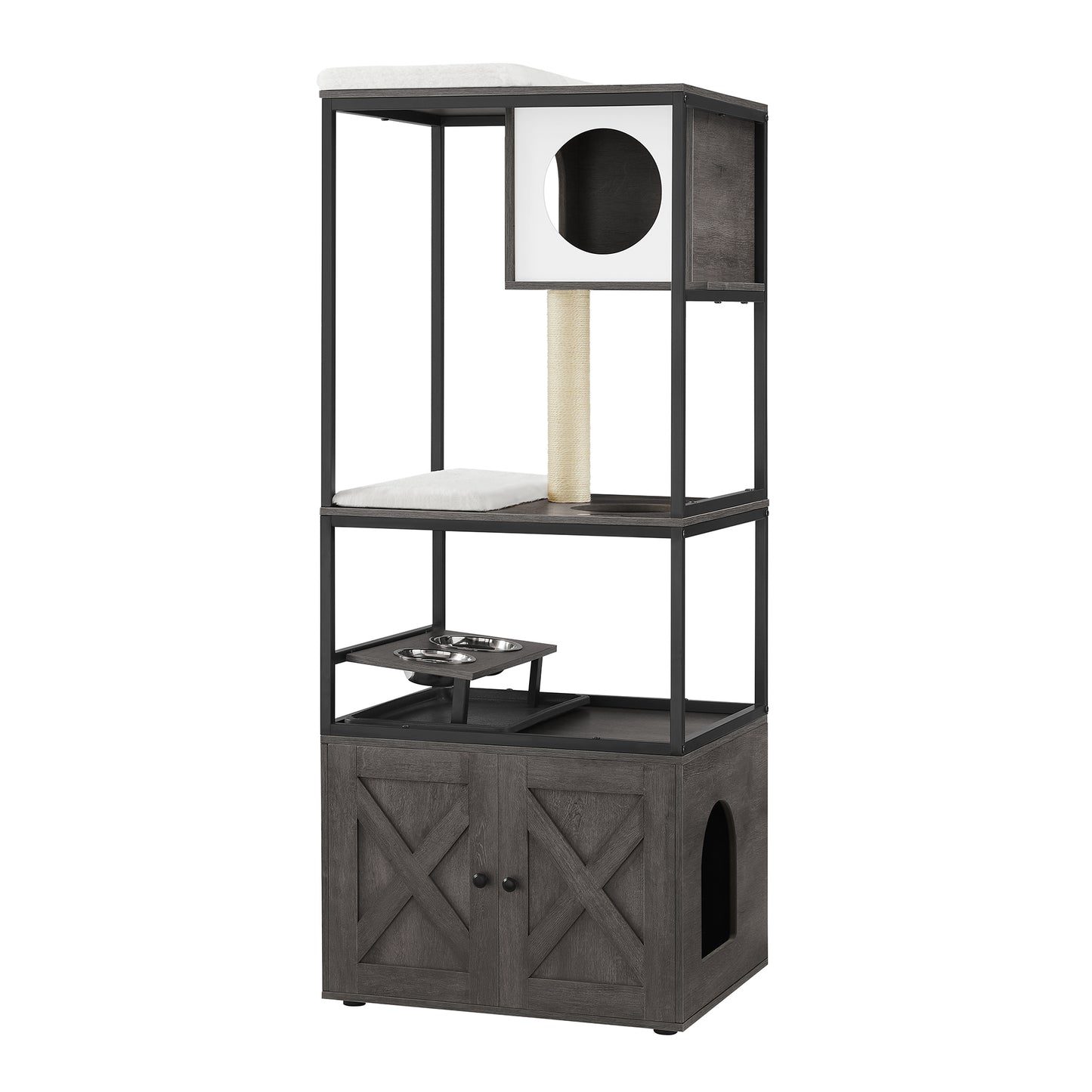 Arbre à Chat Multifonction Maison de Toilette