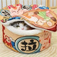 Panier Douillet pour Chats Style Bol de Nouilles Vintage