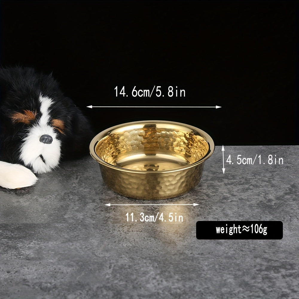 Gamelle inox martelée décorative pour chien et chat