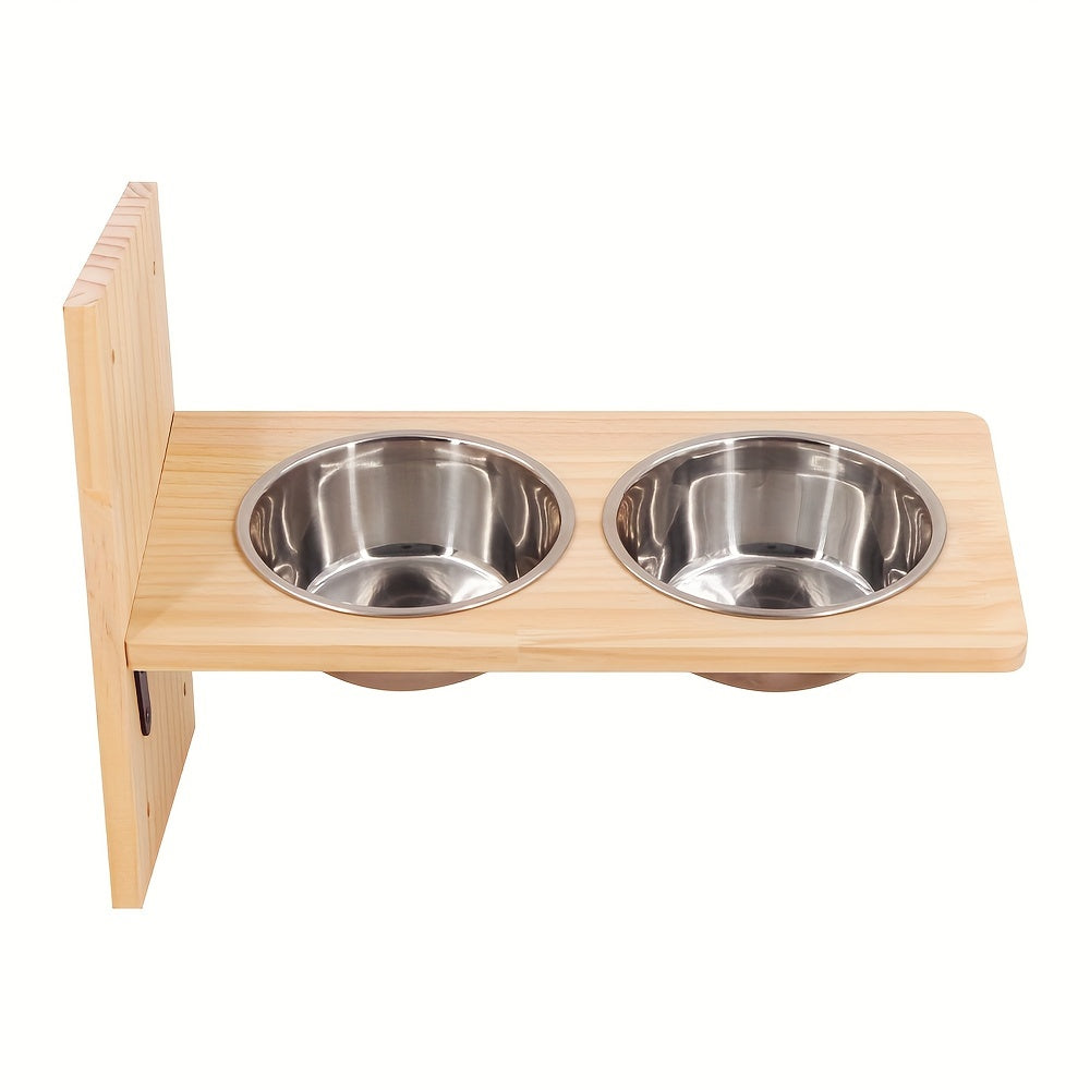 Étagère Mural pour Chat avec Station de Nourrissage et Perchoir