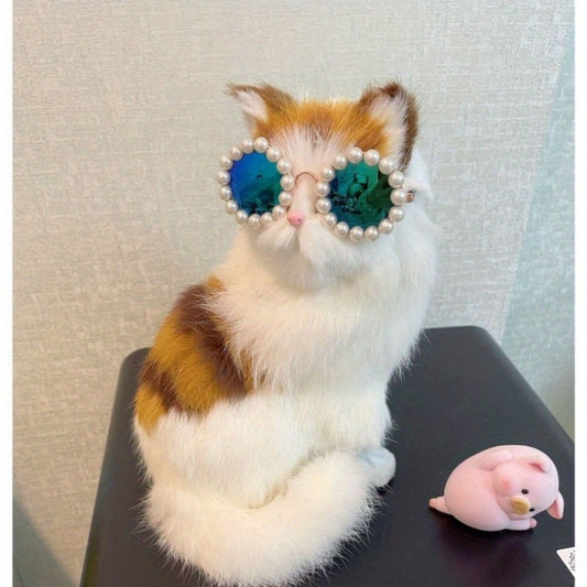 Lunettes Rondes avec Perles pour Chats et Chiens