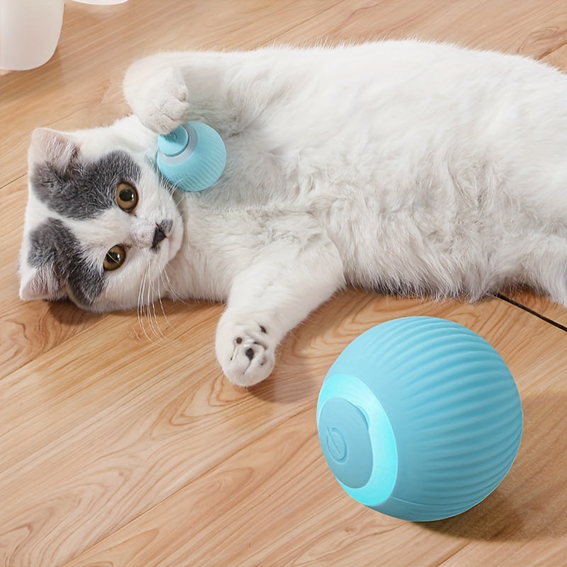 Balle Interactive Automatique en Silicone pour Chat – Rechargeable et Lumineuse