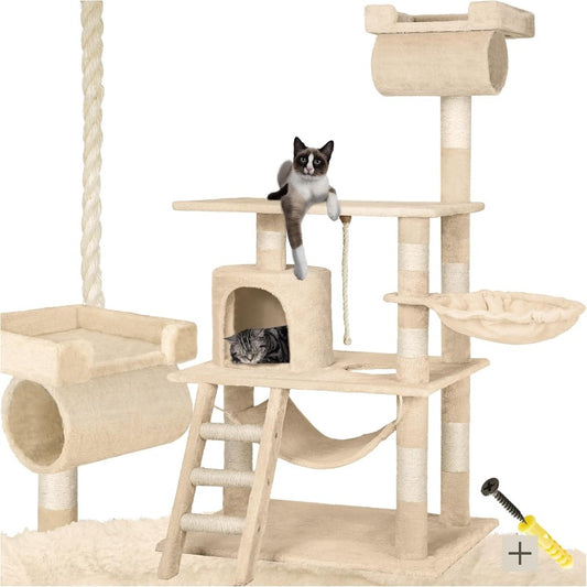 Arbre à Chat avec Hamac, Tunnel et Griffoirs en Sisal