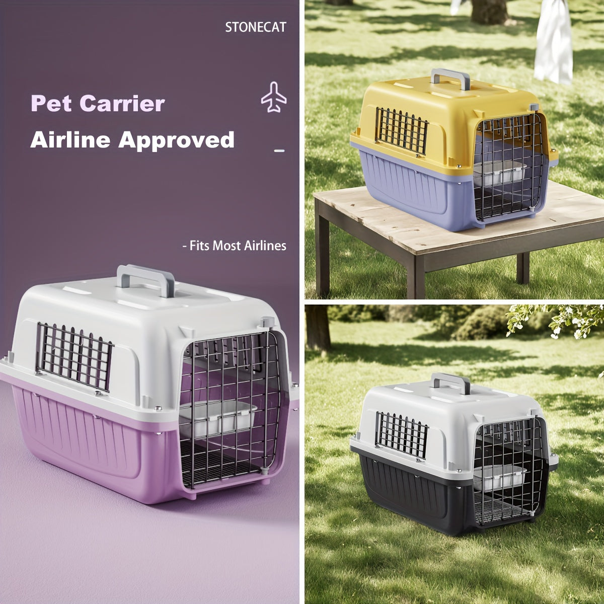 Caisse de Transport pour Chat – Homologuée Avion avec Aération 3 Côtés et Porte Métallique