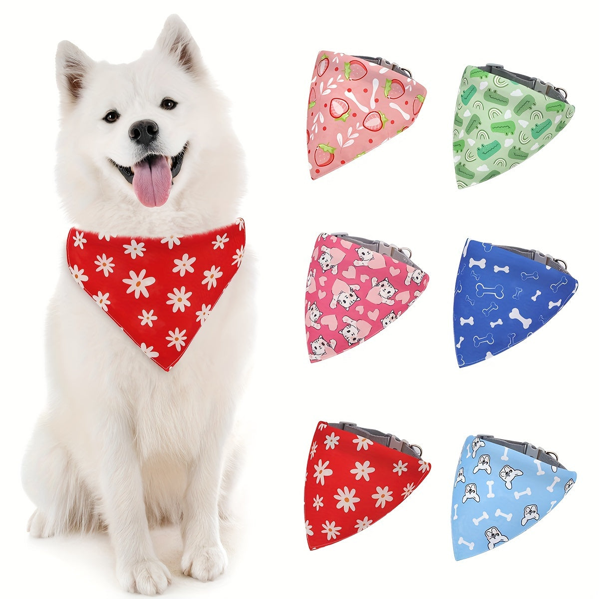 Bandana Nœud Cartoon pour Chiens avec Fermeture Sécurisée
