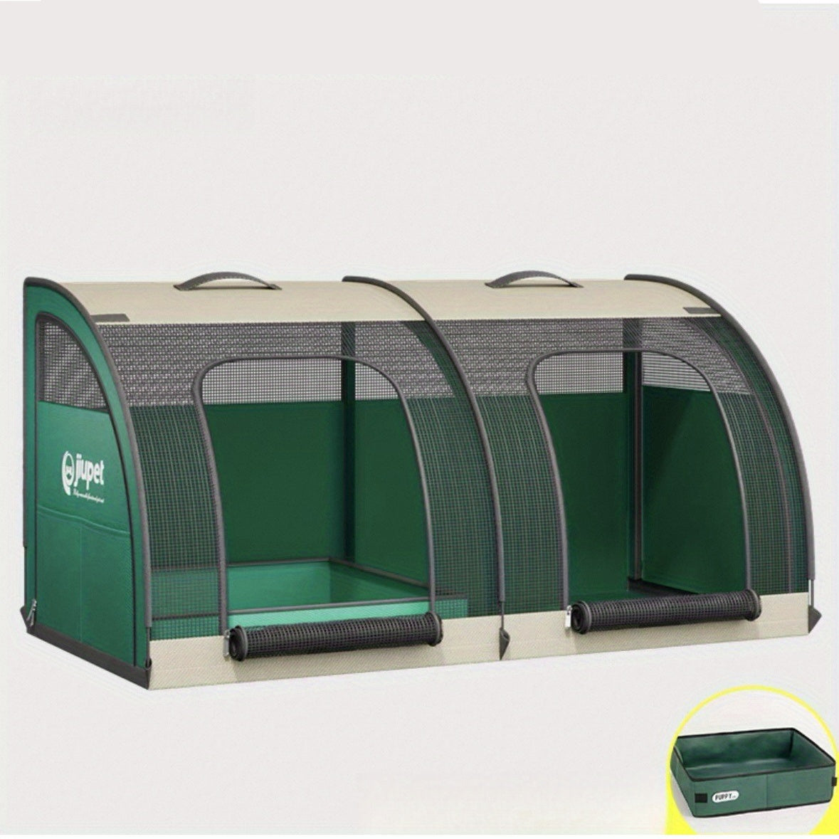 Maison Double Pliable avec Bac à Litière intégré