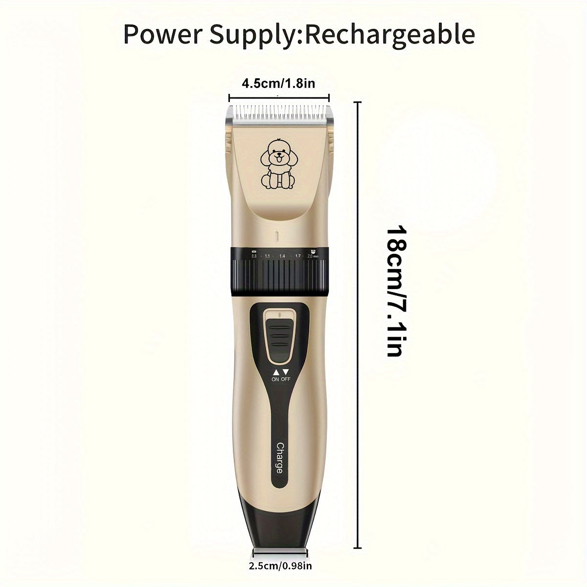 Tondeuse Électrique pour Poils d’Animaux Rechargeable USB