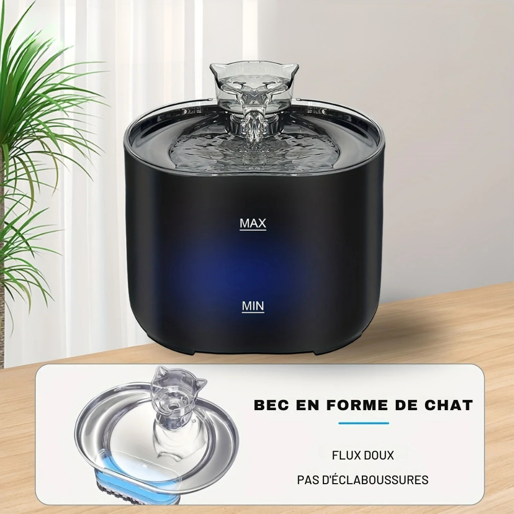 Fontaine à eau 2.2L USB pour chat & petit chien