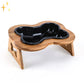 Gamelle Céramique Élevée pour Chien – Design Os & Support Bois