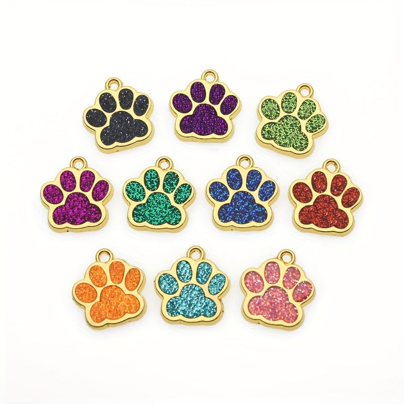Lot de 10 Médailles Patte pour collier Chien & Chat