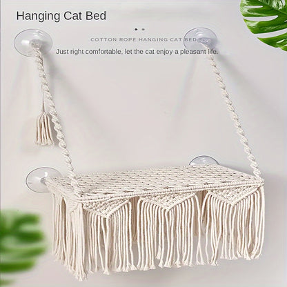 Hamac de Fenêtre en Macramé pour Chat
