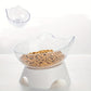 Gamelle Unique Inclinée Transparente Surélevée pour Chats – 13 cm