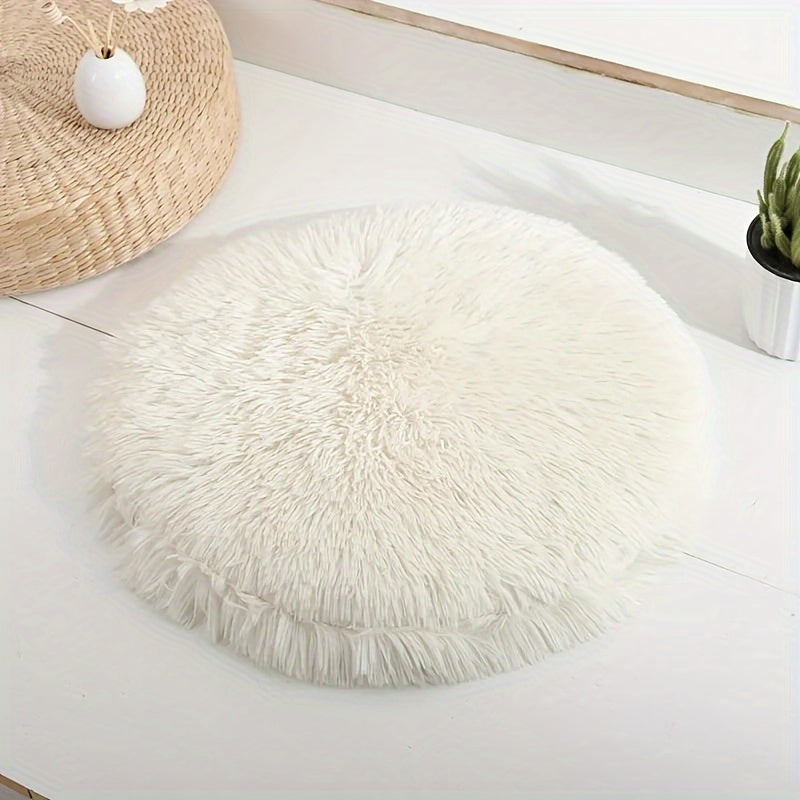 Tapis Rond Douillet en Peluche pour Animaux