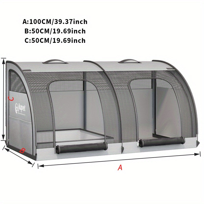 Maison Double Pliable avec Bac à Litière intégré