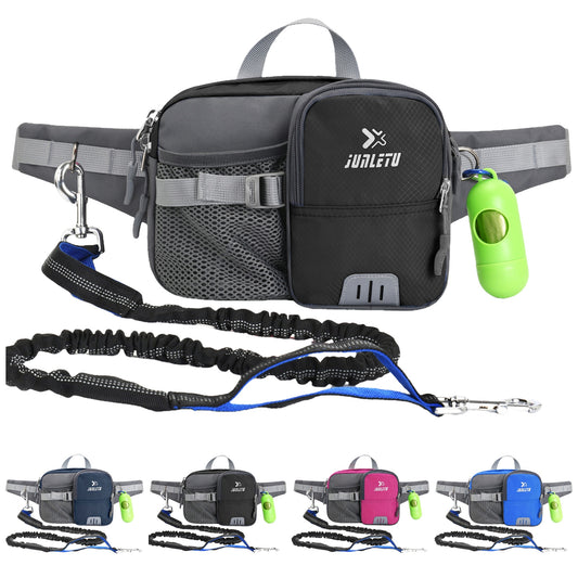 Kit Laisse Amortissante & Sacoche Mains Libres pour Chien