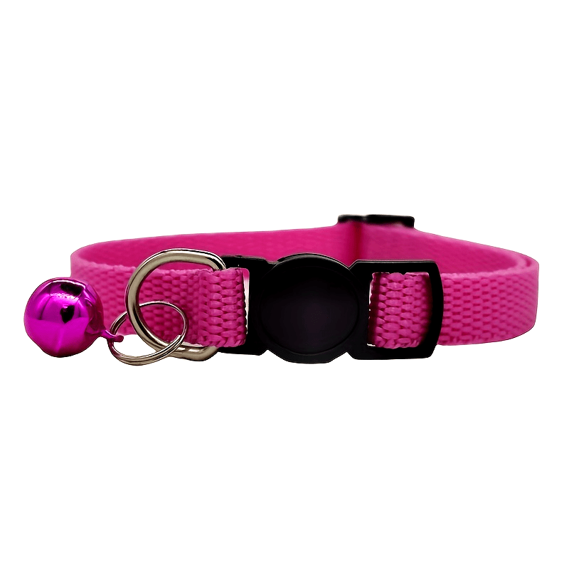 Collier Ajustable pour Chats avec Boucle de Sécurité et Clochette