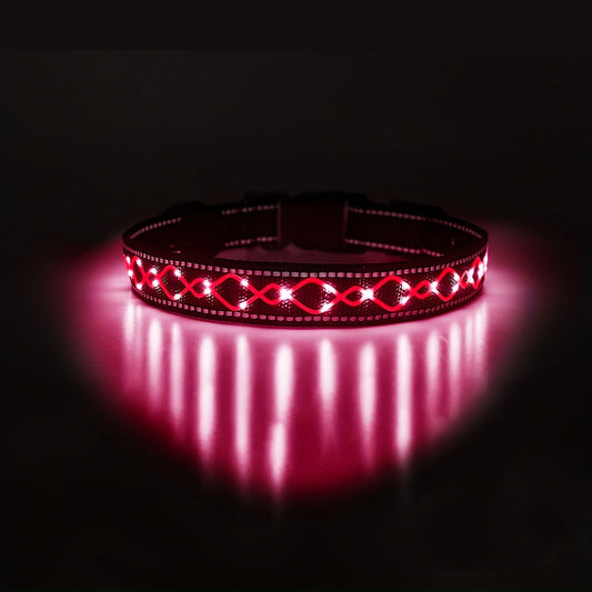 Collier lumineux LED brodé pour Chien