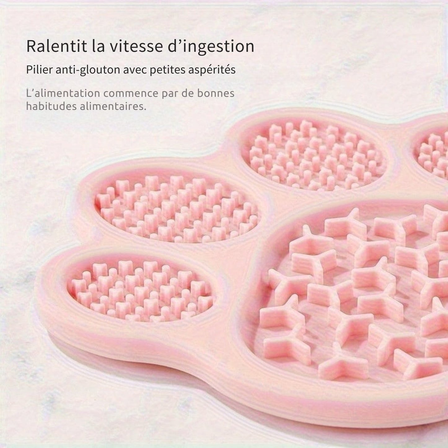 Tapis à Lécher Silicone Forme Patte – Bol Antiglouton avec Ventouses