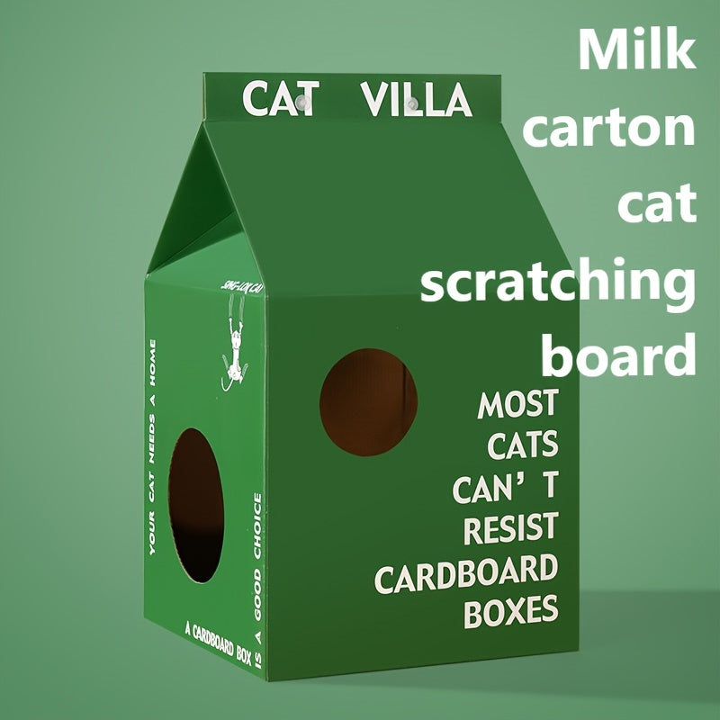 Maison en Carton en Forme de Brique de Lait pour Chat