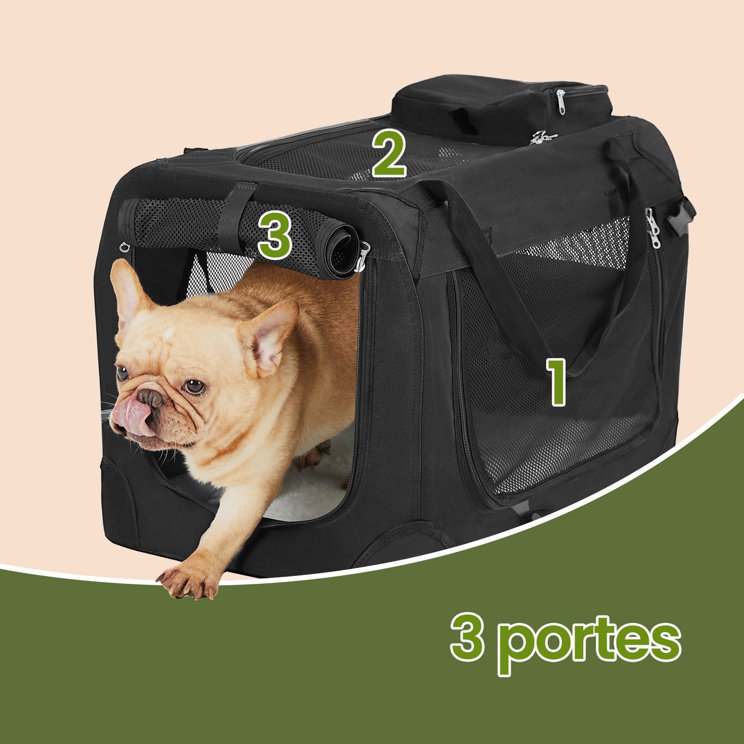 Cage de Transport Pliable en Tissu Oxford pour Chien