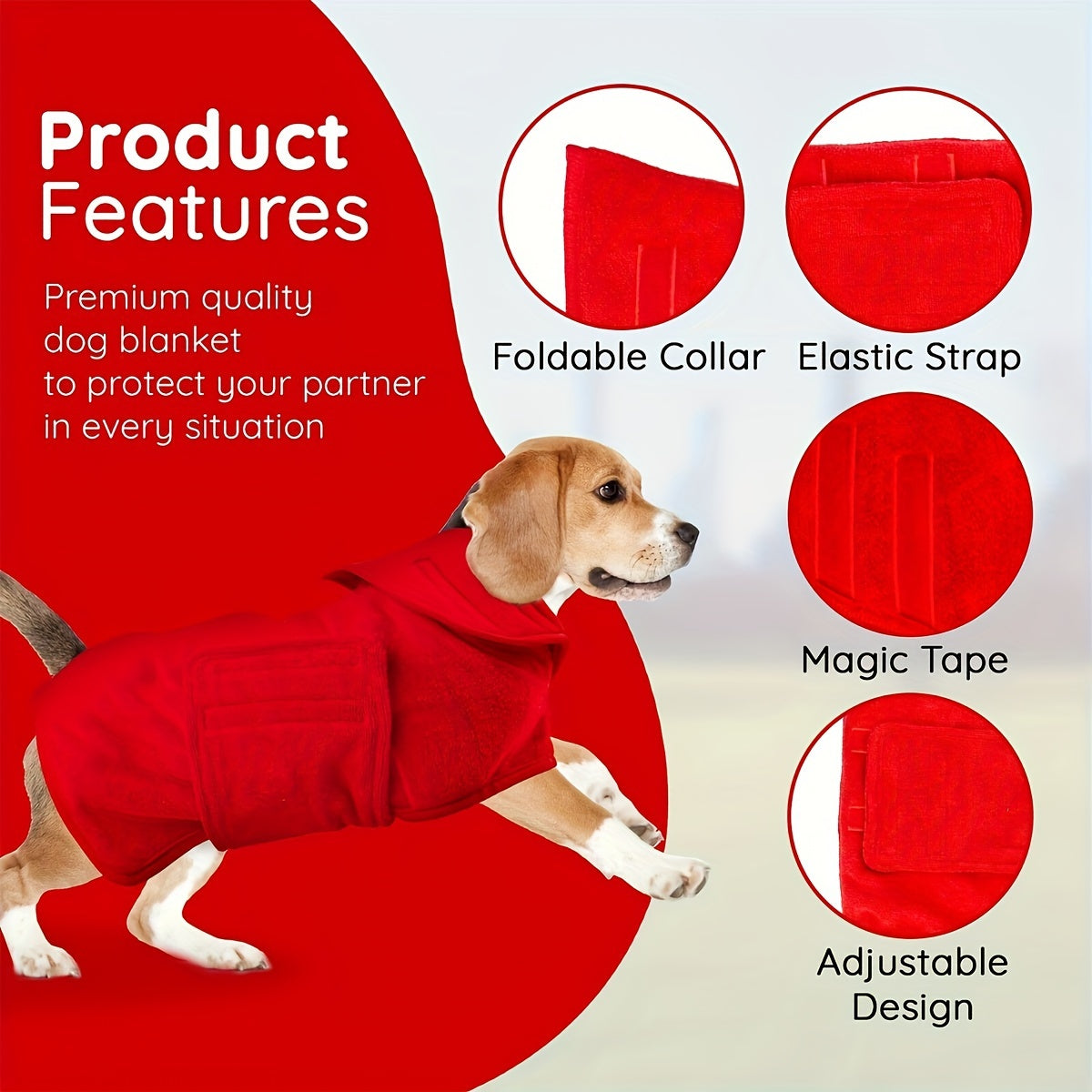 Peignoir en microfibre ultra absorbant pour Chien