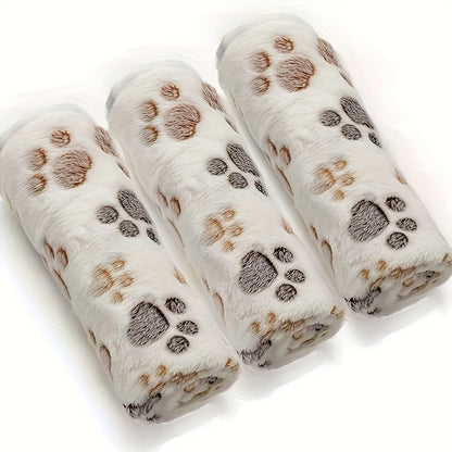 Lot de 3 Couvertures Flanelle à Empreintes pour Chiens et Chats