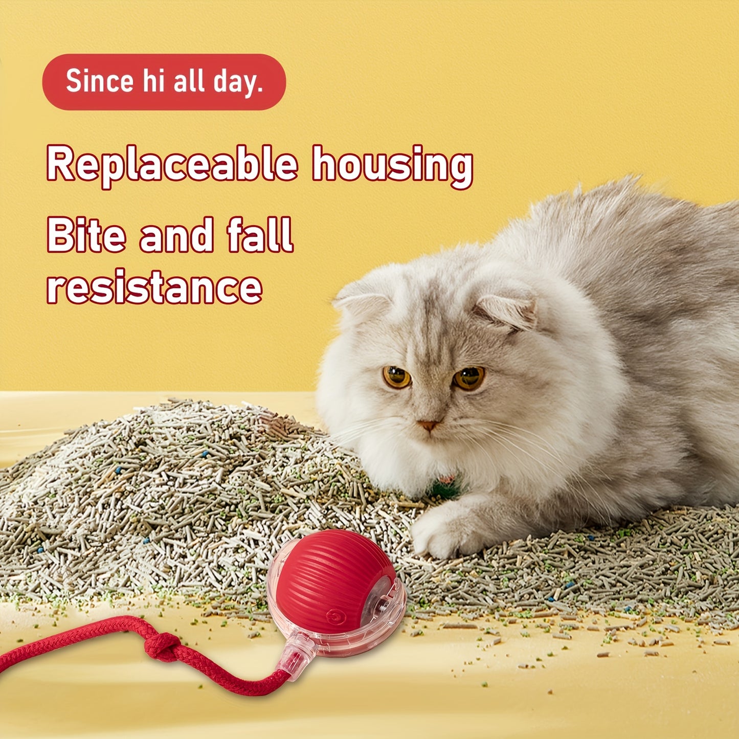 Jouet Balle Automatique Interactif Rechargeable pour Chiens et Chats