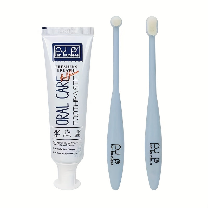 Kit Brosse à Dents Ultra-Douce & Dentifrice Bœuf pour Chiens