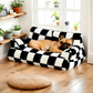 Canapé en peluche à carreaux pour chien et chat