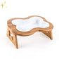 Gamelle Céramique Élevée pour Chien – Design Os & Support Bois