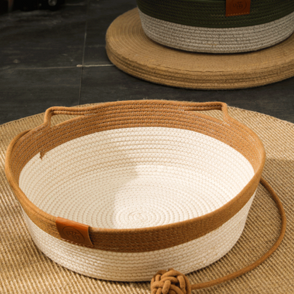 Panier Tressé Confort pour Chat – Design Oreilles & Queue